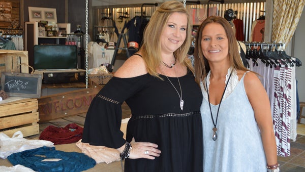 Jamie Riley and Kandace Weaver recently opened MK’z Boutique in Pelham, featuring modern apparel, accessories and more. (Reporter photo/Jessa Pease) 
