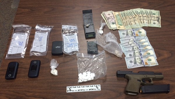 Pictured are the narcotics evidence confiscated by the Shelby County Drug Enforcement Task Force on June 30. D’Onte Trevon Harriell of Montevallo was charged with numerous crimes including trafficking heroin. (Contributed)