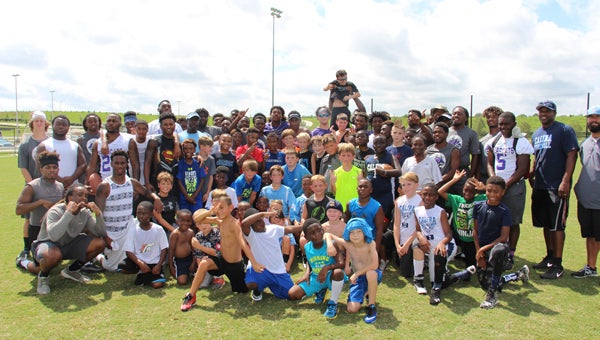 The Second Annual Calera Youth Sports Camp took place on Aug. 13 with 50 local children in attendance. (Contributed)