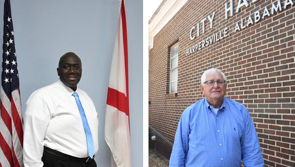 Harpersville Mayor Theoangelo Perkins (right) has decided to not seek re-election after 12 years in office. Don Greene was the only candidate to qualify for mayor and will take office Nov. 7. (Photos by Stephen Dawkins)
