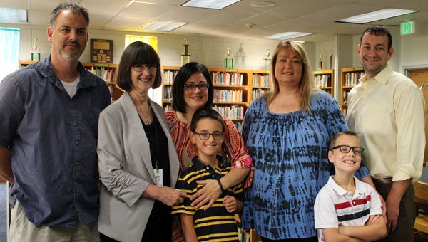 Marylou Russell poses with some of her family who joined PHS Staff to surprise Russell with a retirement breakfast on Aug. 31. (Contributed)