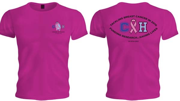 Pictured is the T-shirt available for purchase as the Helena and Chelsea communities are teaming up to support breast cancer research. (Contributed)
